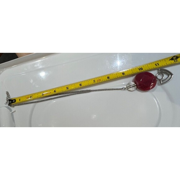 Artisan Crafted Pink Agate Egyptian Revival Lariat Chocker Necklace Art Deco - Picture 5 of 7